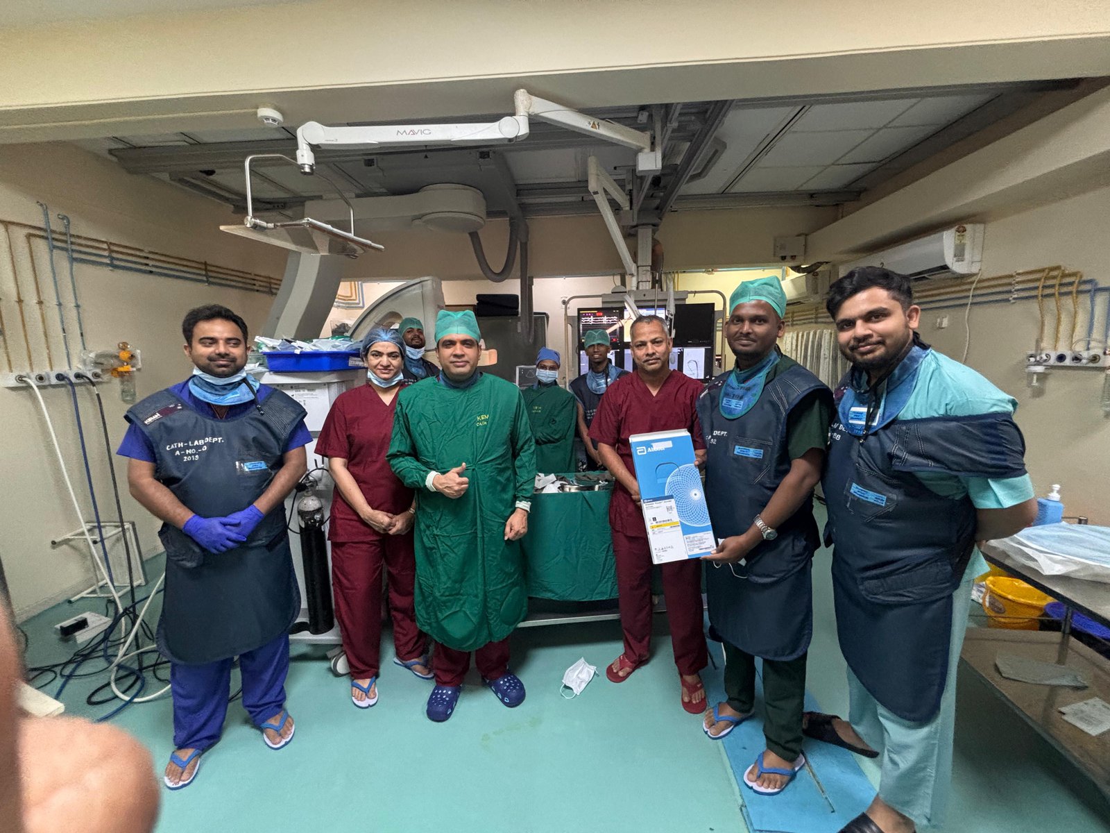 Dr. Pankaj Sugaonkar and the team at work in the catheterisation laboratory